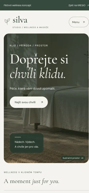 Mobilní podoba stejného webu SILVA.
